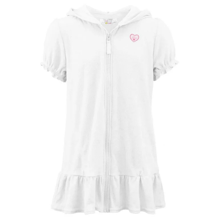 Pink Lemonade Girls' Hooded Zip-Up Swim Beach Terry Swimsuit Cover Up (2T-16) | Walmart (US)