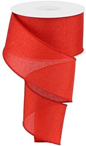 Shiny Solid Canvas Wired Edge Ribbon, 10 Yards (Red, 2.5") | Amazon (US)