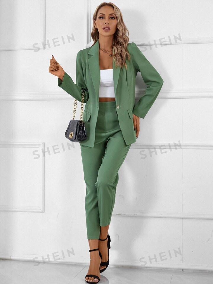 SHEIN Frenchy Single Button Blazer & Pants | SHEIN