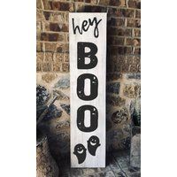 Hey Boo Wooden Porch Sign | Modern Farmhouse Home Decor | Etsy (US)