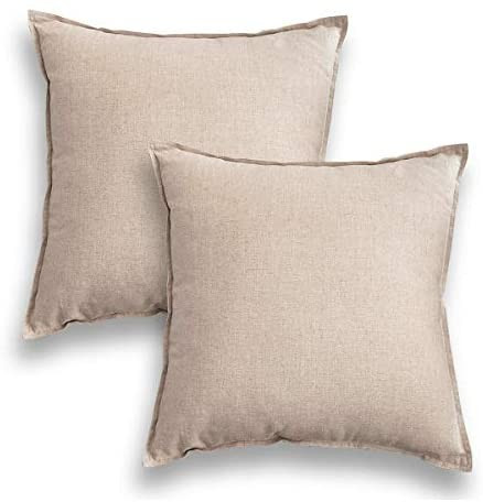 Jeanerlor Set of 2 Decorative Cotton Linen Couch 26"x26" Throw Pillow Case for Sofa Durable Classy,  | Amazon (US)