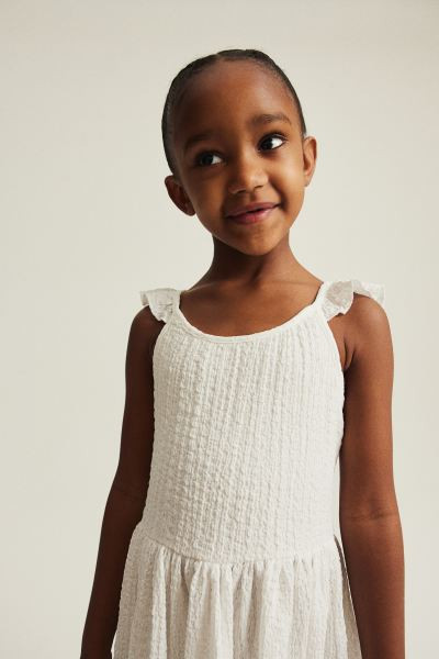 Flounce-trimmed jersey dress - Pink - Kids | H&M GB | H&M (UK, MY, IN, SG, PH, TW, HK)