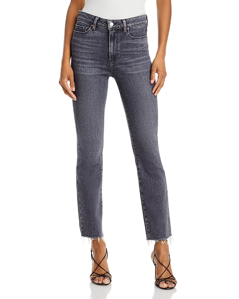 Paige Cindy High Rise Ankle Straight Jeans in Ash Black | Bloomingdale's (US)