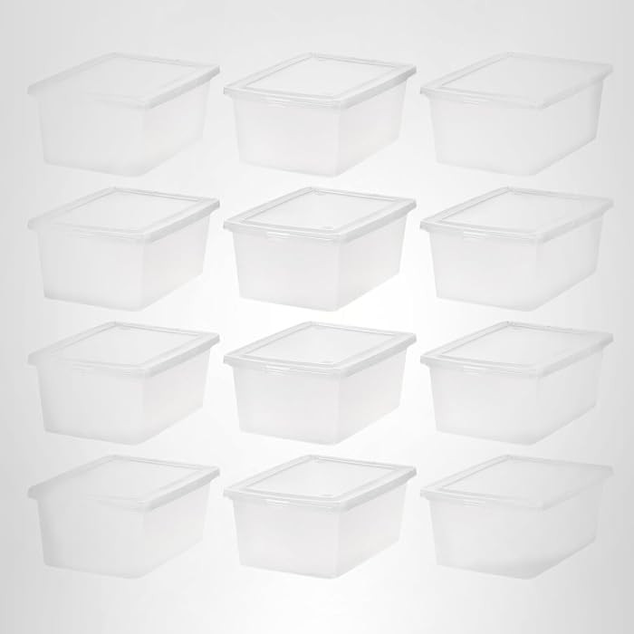IRIS USA 6 Qt Storage Bins with Lids, 6-Pack Clear Plastic Storage Containers, Stackable Organiza... | Amazon (US)
