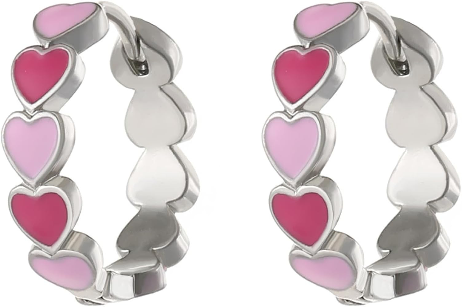 Dreuyet Colorful Heart Earrings for Women Dainty Multicolor Enamel Heart Hoop Earrings Cute Huggi... | Amazon (US)