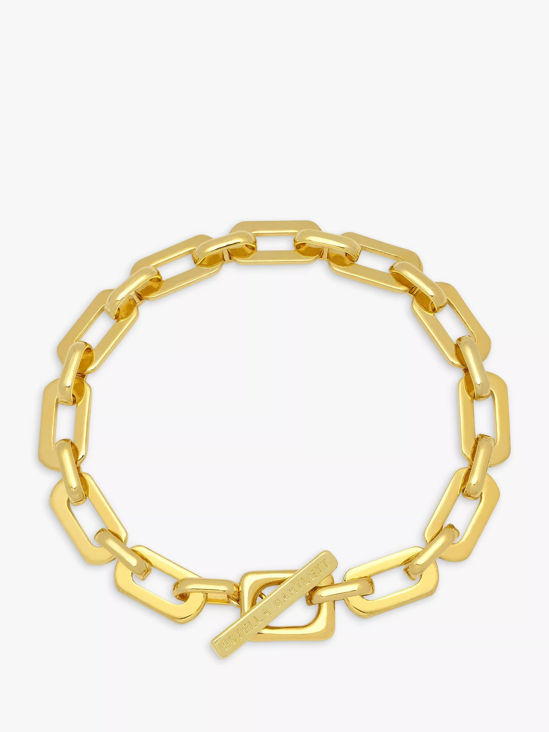 Estella BartlettSquare Link T-Bar Bracelet, Gold | John Lewis (UK)
