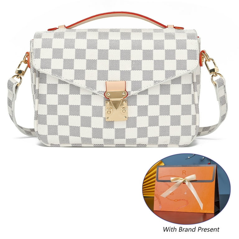 Richports Checkered Tote Shoulder Handbags Bag with Inner Pouch Pu Vegan Leather | Walmart (US)
