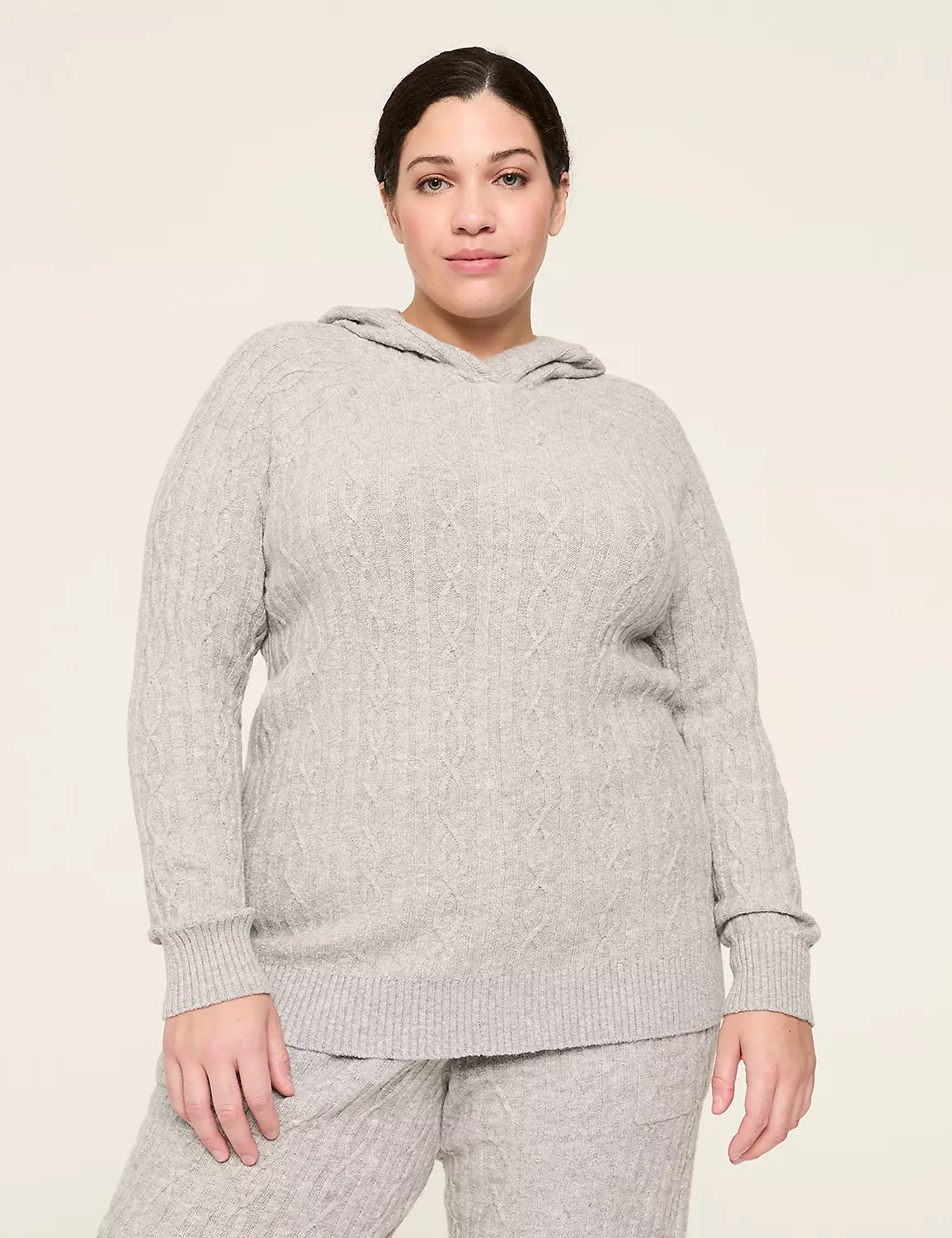 LIVI Sweater Cable Knit Hoodie | Lane Bryant (US)
