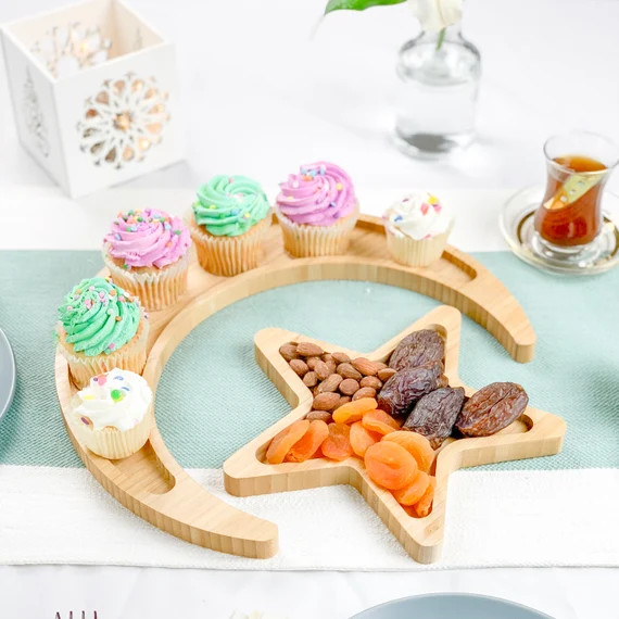 With A Spin Crescent Moon and Star Tray | Moon and Star platter Hostess Gift | House Warming Gift... | Etsy (US)