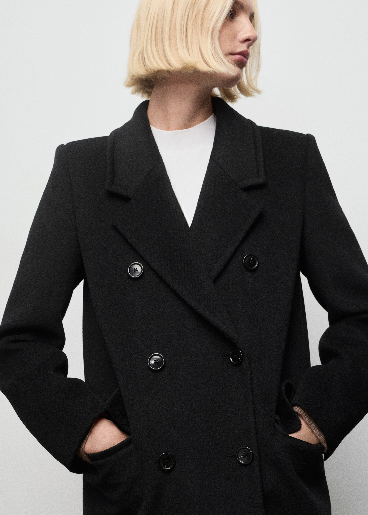 Double-breasted wool coat | MANGO (UK)