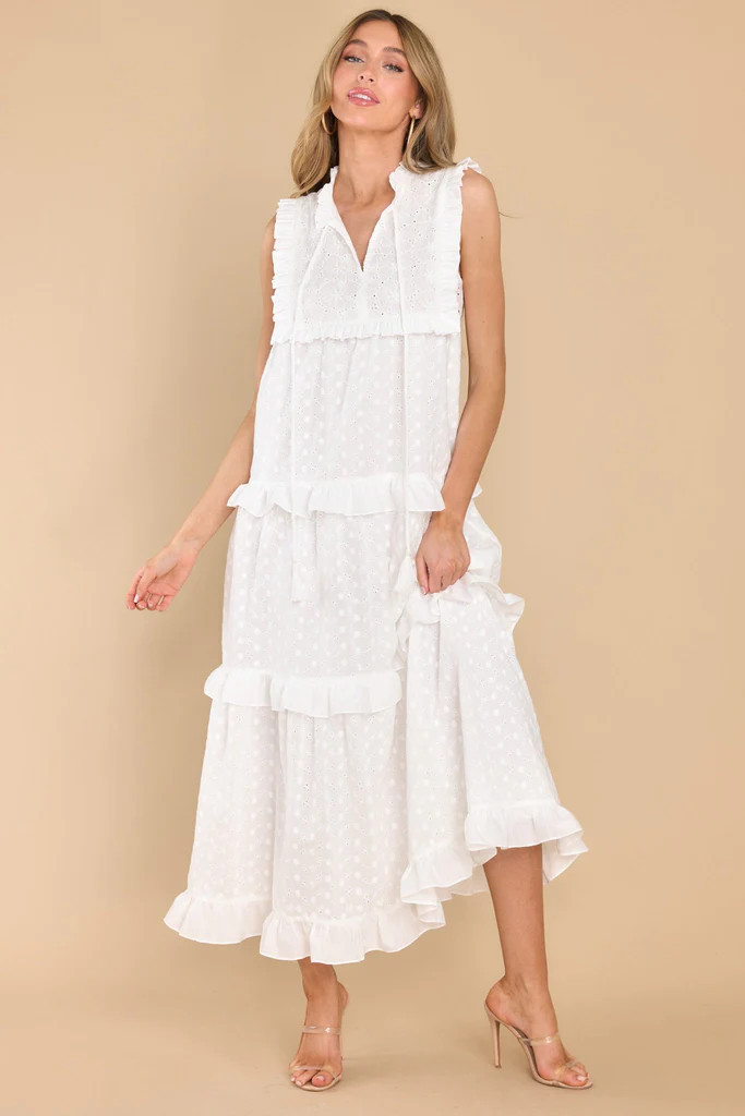 Beauty Comes From Within White Maxi Dress | Red Dress 