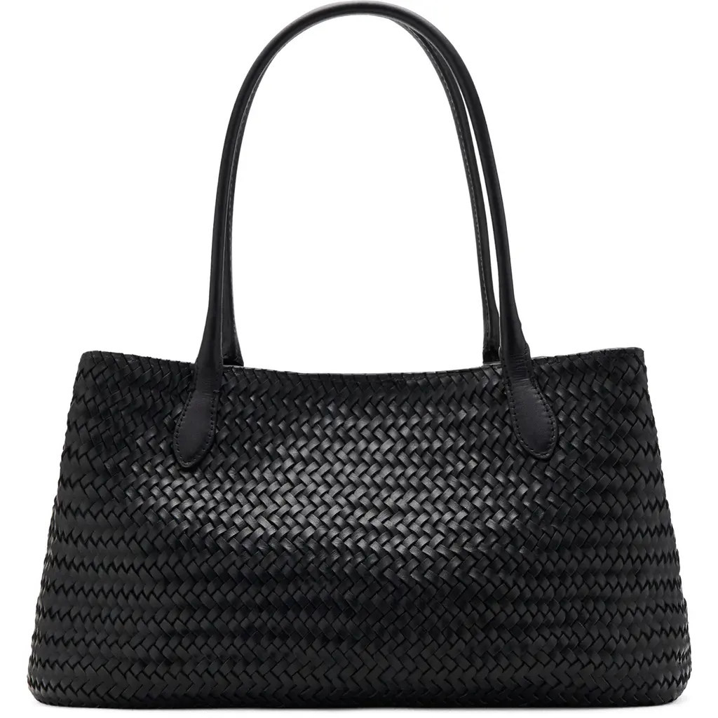 MANGO Braided Leather Shoulder Bag in Black at Nordstrom | Nordstrom
