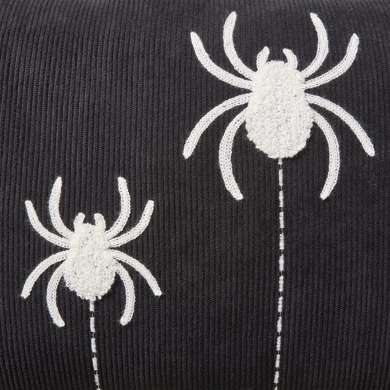 My Texas House Halloween Hanging Spiders Oblong Decorative Pillow, Black and Ivory, 14" x 20" | Walmart (US)