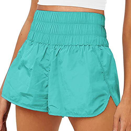 Women's Athletic Shorts High Waisted Running Shorts Pocket Sporty Shorts Elastic Workout Shorts,02,M(Waist: 71cm) | Amazon (US)