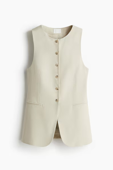 H & M - Long Suit Vest - Beige | H&M (US + CA)
