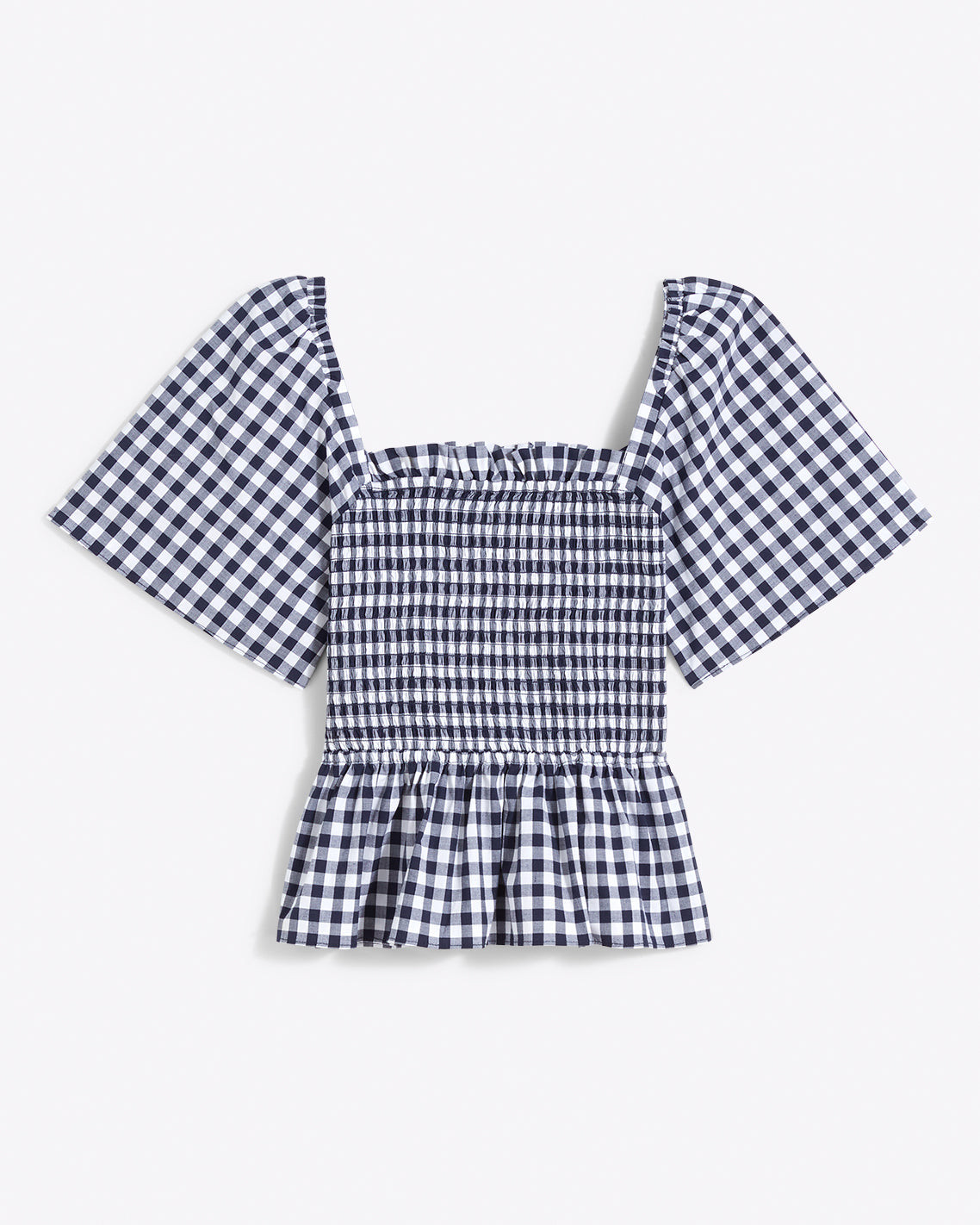 Deana Smocked Top in Navy Gingham | Draper James (US)
