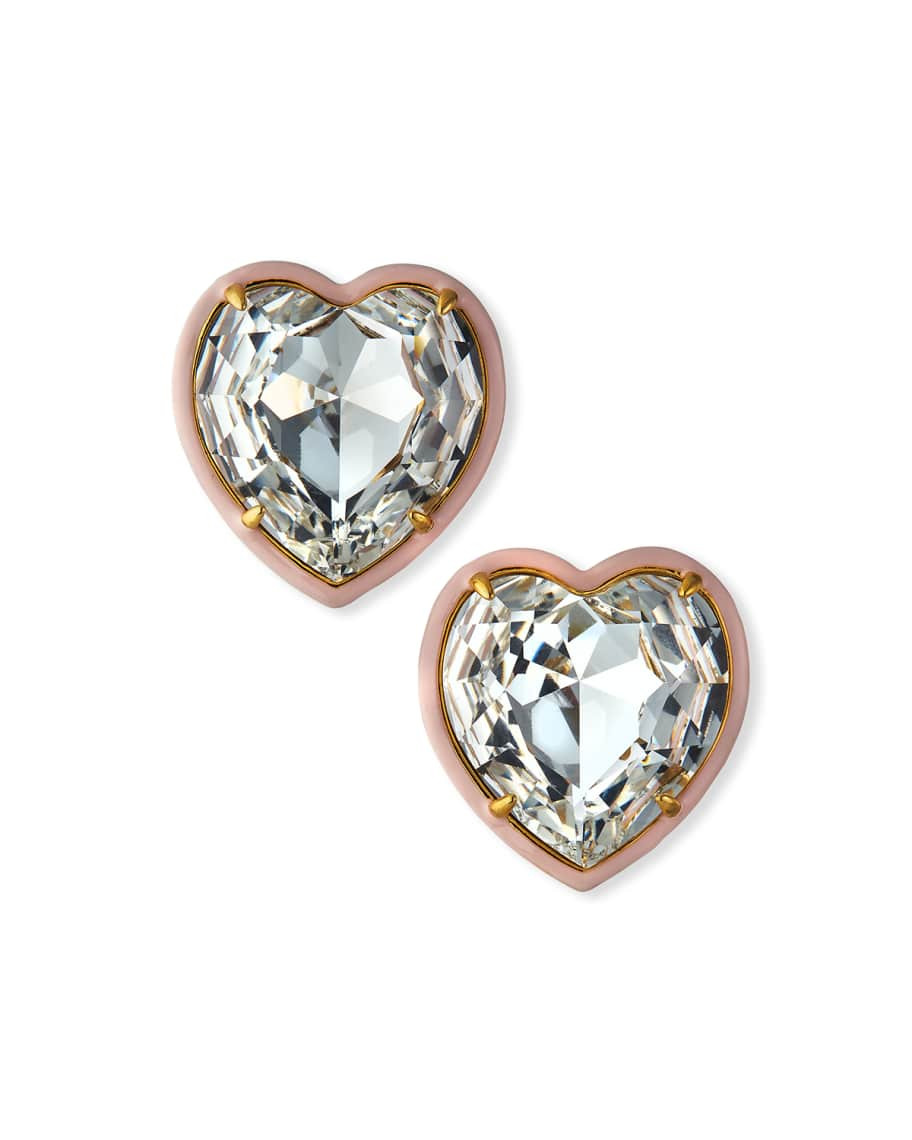Lele Sadoughi Swarovski Crystal Heart Stud Earrings | Neiman Marcus