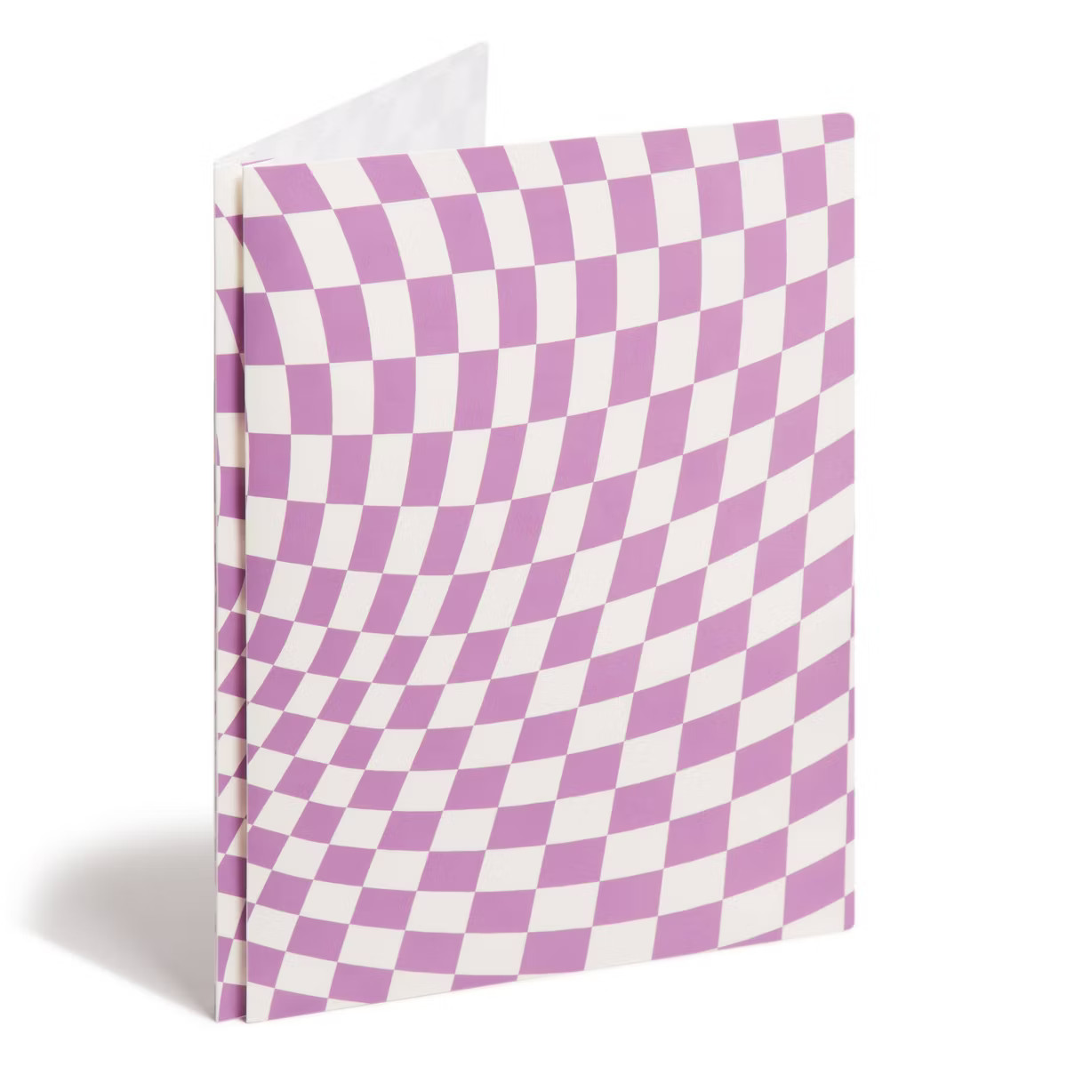 U Brands 2 Pocket Fashion Plastic Folder 70's Purple Checkered | Target