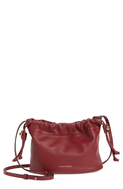 Strathberry Drawstring Leather Crossbody Bag in Oxblood at Nordstrom | Nordstrom