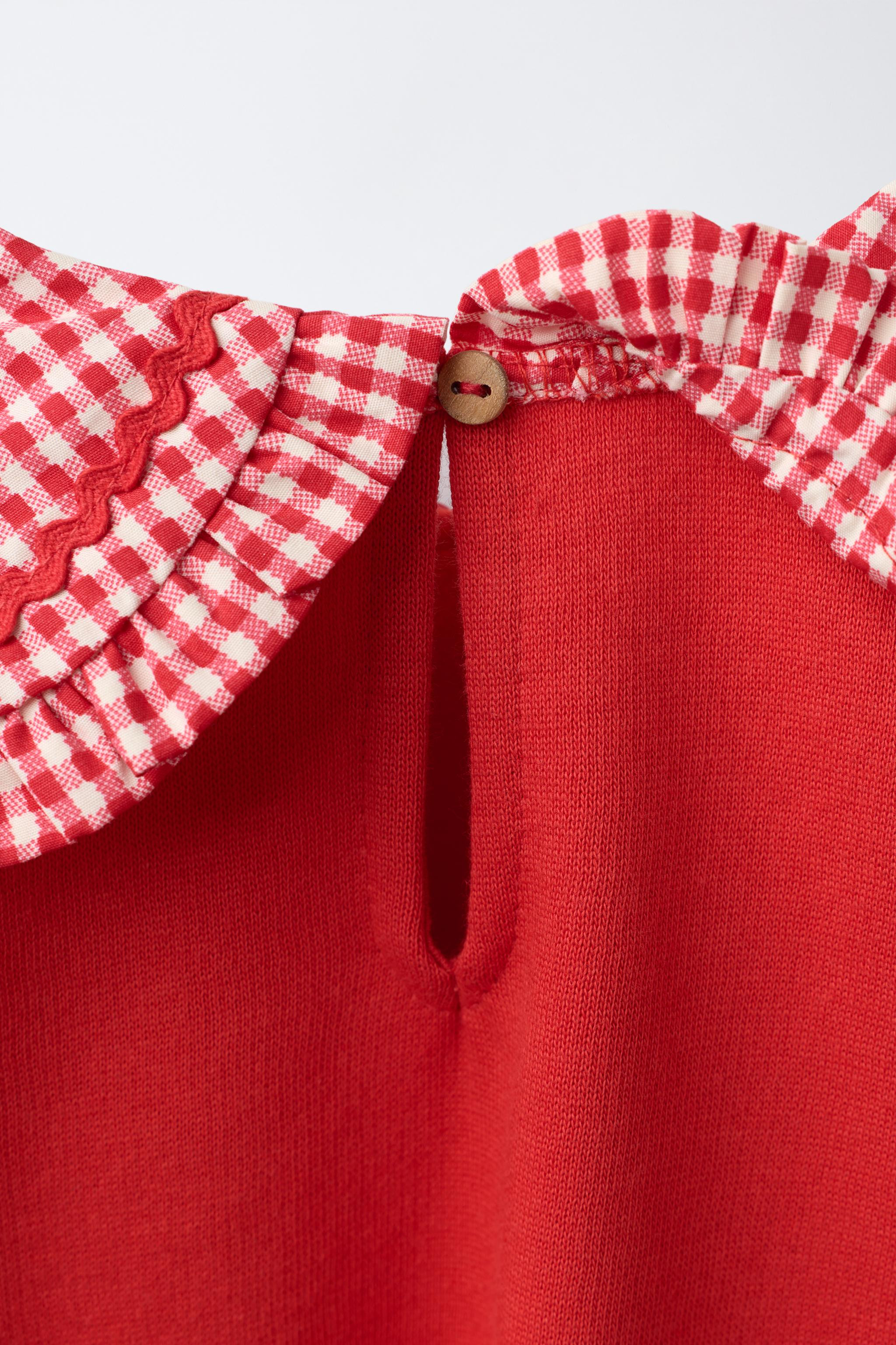 MINNIE MOUSE © DISNEY GINGHAM PETER PAN COLLAR SWEATSHIRT | Zara US