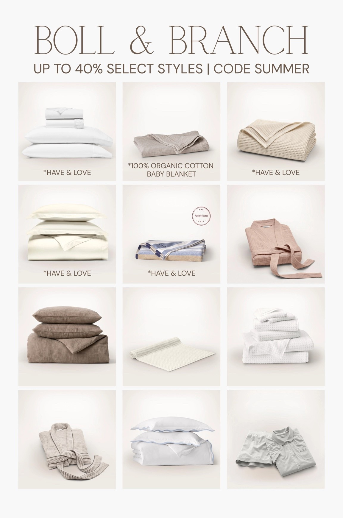 [7/10/26] @Boll & Branch currently 20% off sitewide + up to 40% off select styles | sharing what I have and absolutely love + other styles on sale! Ends 7/12

#LTKSeasonal #LTKBaby #LTKHome