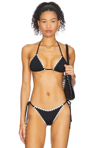LSPACE Zahra Bikini Top in Black & Cream from Revolve.com | Revolve Clothing (Global)