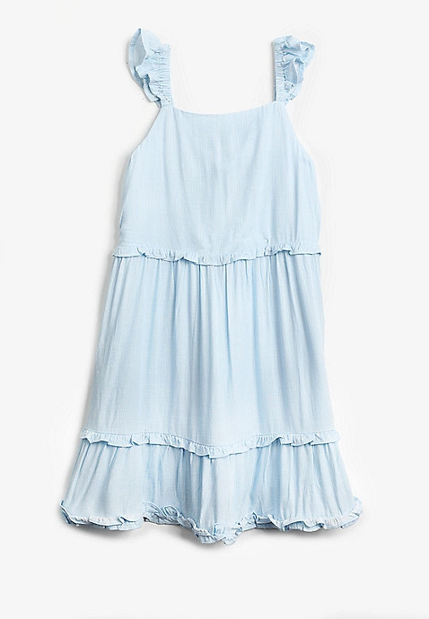 Girls Striped Ruffle Trim Dress | Maurices