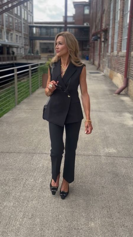 Perfectly polished in Spanx!  This fabulous vest with the matching cropped pants is perfect for those days when you want to look polished and still be cool!  Styled with black slingback shoes and a Celine bag!
 

#LTKVideo #LTKStyleTip #LTKSeasonal
