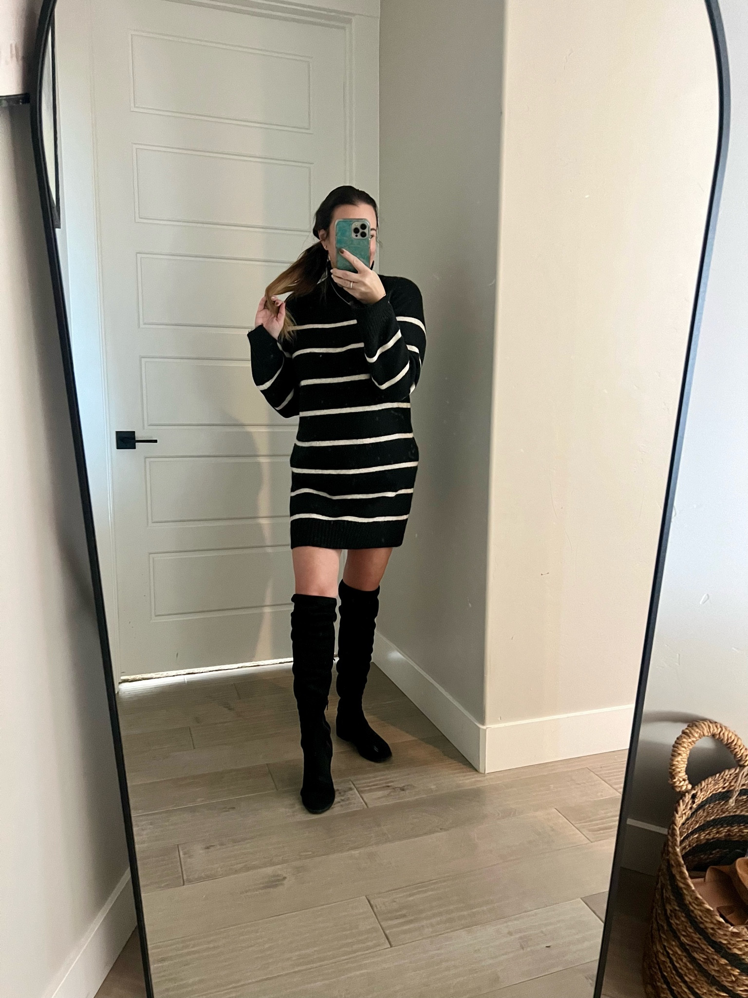 Fall pumpkin patch outfit. Fall date night outfit idea. Winter sweater stress. Winter date night outfit. Striped sweater dress. HM outfit ideas. 

#LTKstyletip #LTKover40 #LTKmidsize