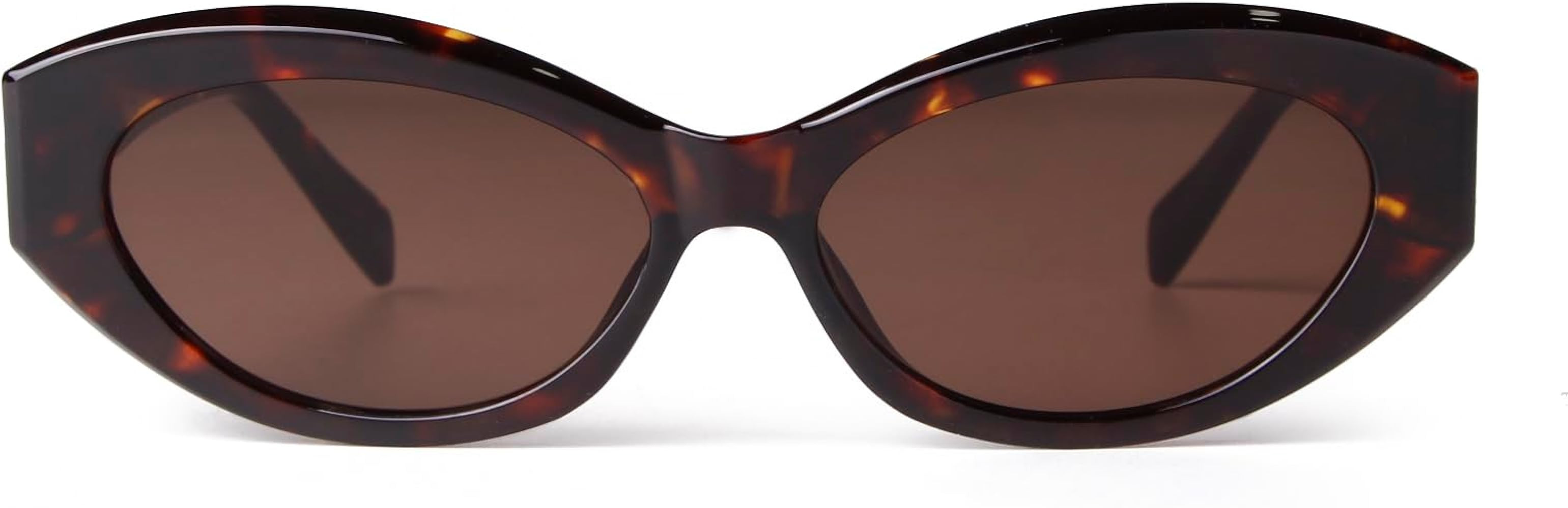 ADE WU Retro Oval Cat Eye Sunglasses for Women Vintage 90s Small Cute Oval Shape Sun Glasses | Amazon (US)