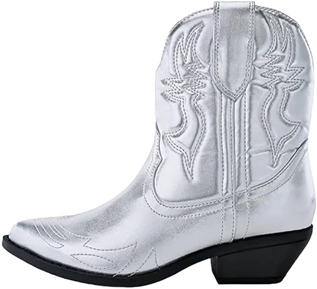 Soda Women Cowgirl Cowboy Western Stitched Ankle Boots Pointed Toe Short Booties Rigging-S | Amazon (US)