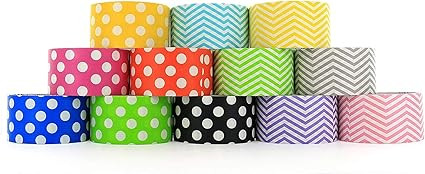 RamPro Chevron & Polka Dot Styles Heavy-Duty Duct Tape | Assorted Colors Pack of 12 Rolls, 1.88-i... | Amazon (US)