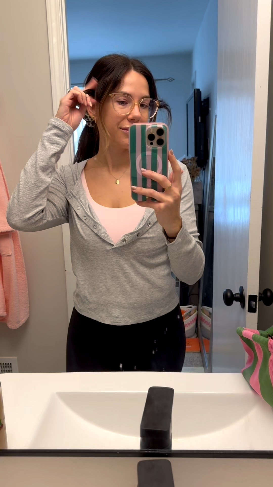 Wearing size m in shirt 

#LTKmomlife #LTKootd