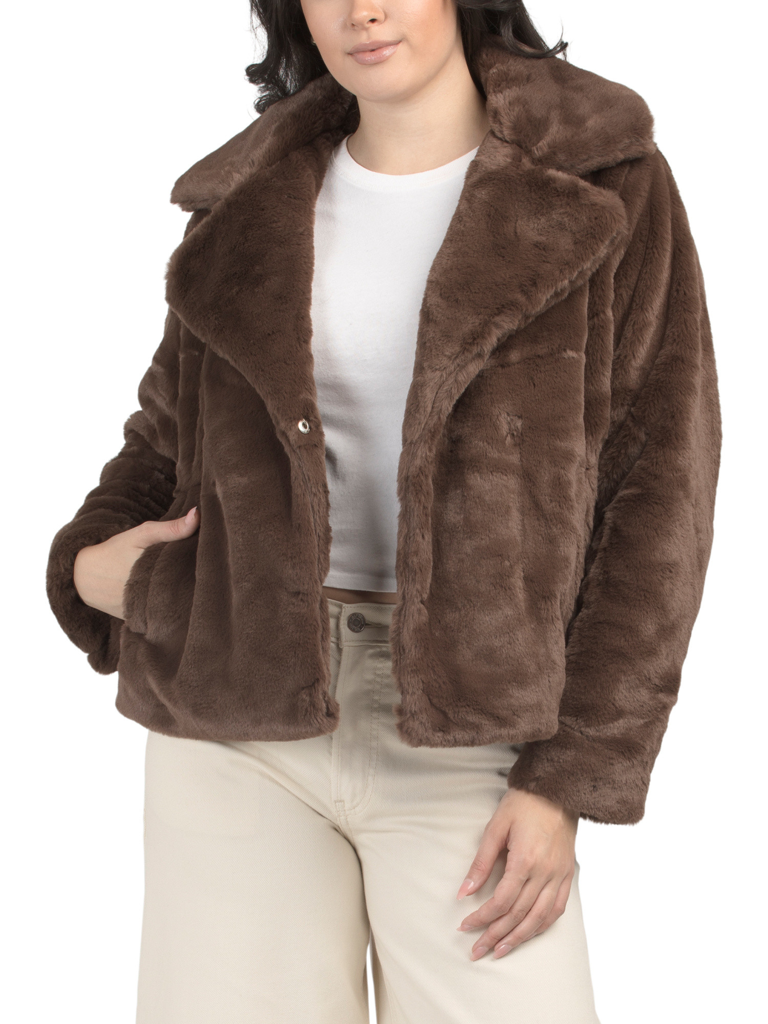 Faux Fur Notch Collar Jacket | Marshalls