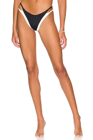 L*SPACE Fused Billie Bikini Bottom in Black & Cream from Revolve.com | Revolve Clothing (Global)
