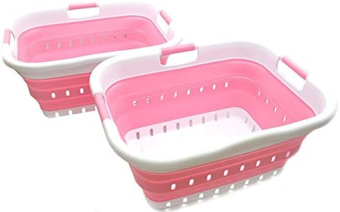 SAMMART 41L (10.8 gallon)Set of 2 Collapsible 3 Handled Plastic Laundry Basket -Foldable Pop Up S... | Amazon (US)