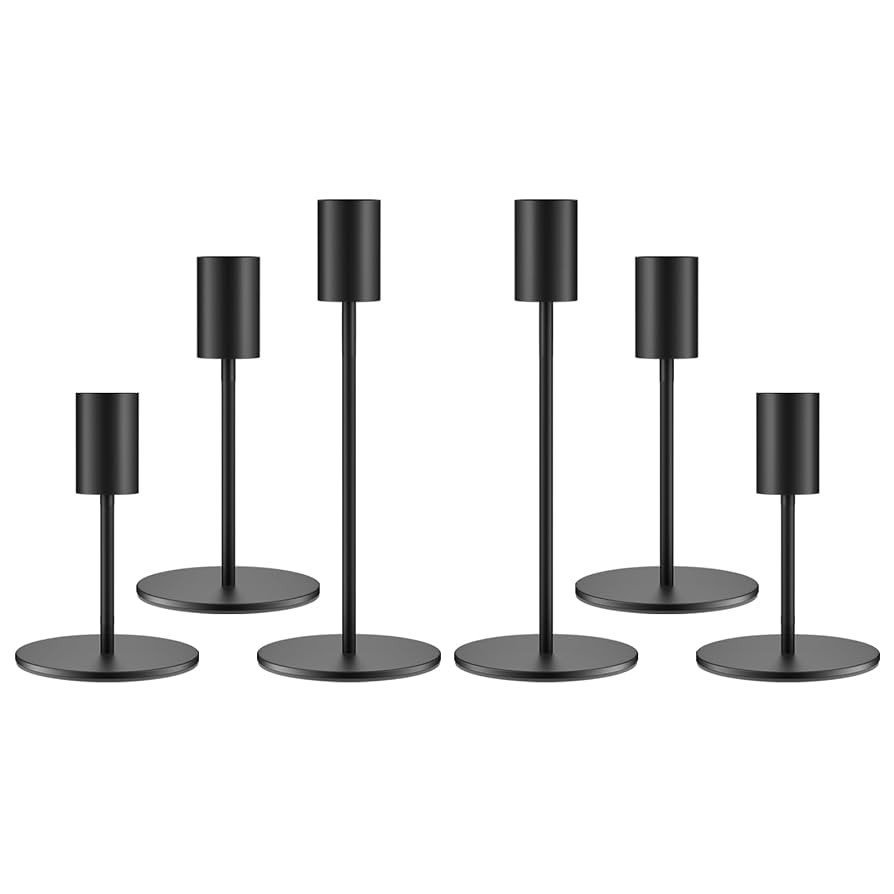 Set of 6 Black Taper Candle Holders Candlestick Holders, Decor Candle Stick Candle Holder for Tab... | Amazon (US)