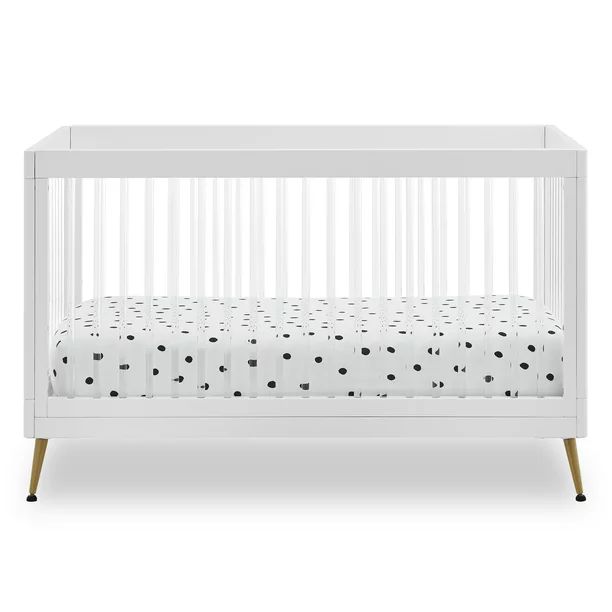 Delta Children Sloane 4-in-1 Acrylic Convertible Crib - Includes Conversion Rails, Bianca White w... | Walmart (US)