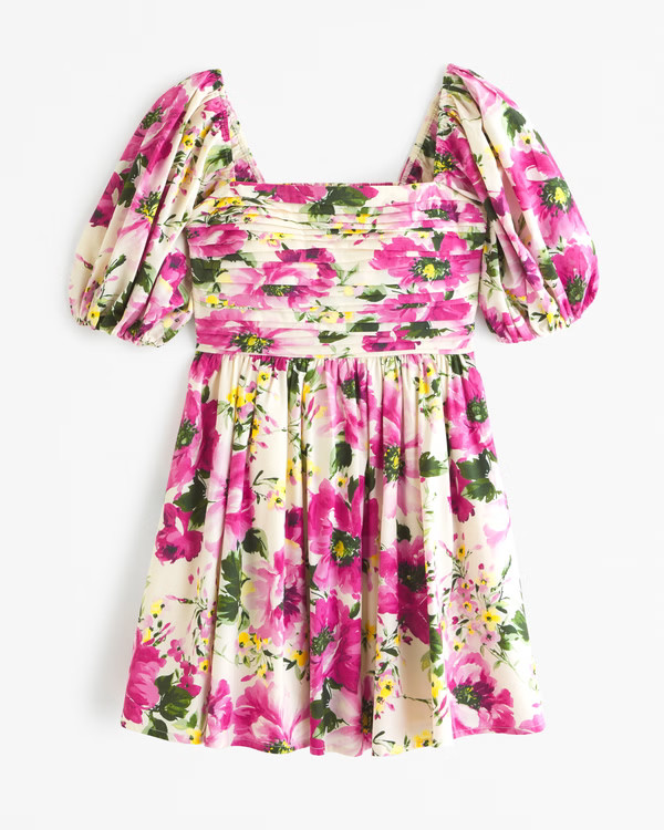 The A&F Emerson Waisted Poplin Mini Dress | Abercrombie & Fitch (US)