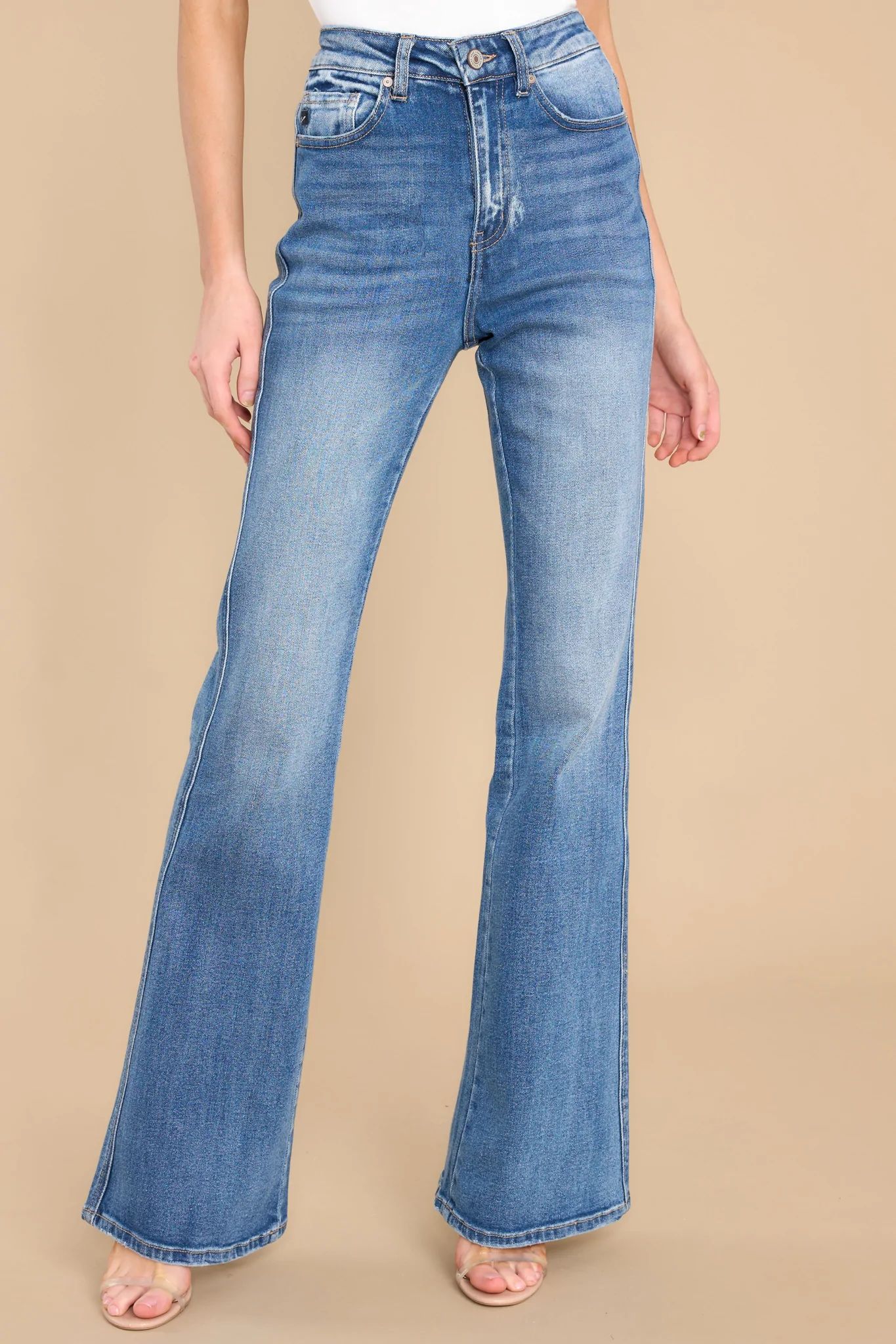 Everything Counts Medium Wash Wide Leg Jeans | Red Dress 