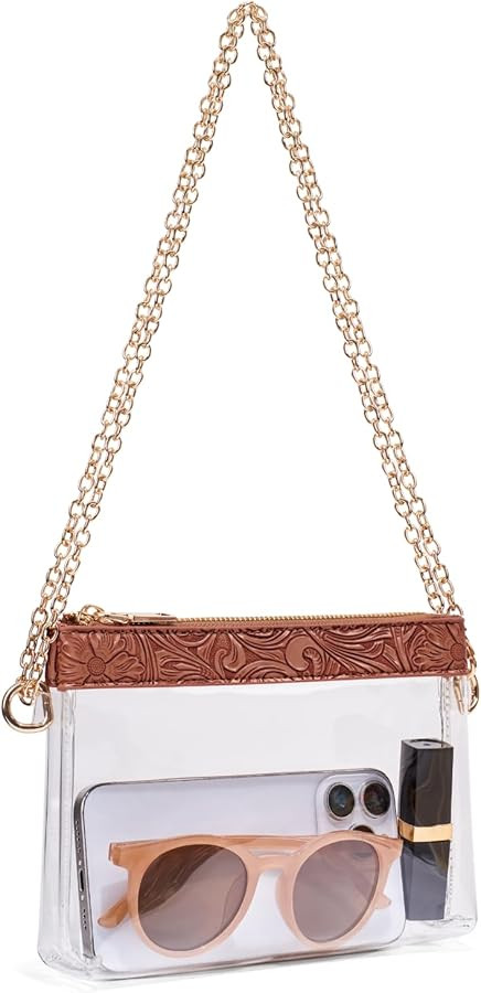Clear Bag for Stadium Events, Stadium Approved Small Clear Purse for Women, Crossbody Bag for Con... | Amazon (US)
