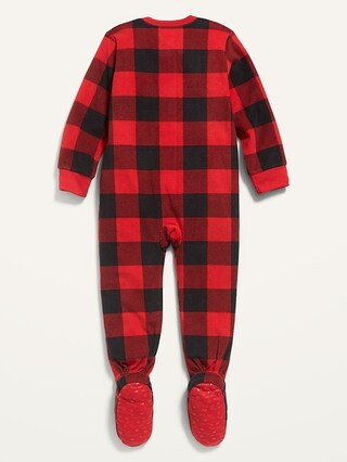 Micro Fleece Plaid Footie Pajama One-Piece for Toddler & Baby | Old Navy (US)