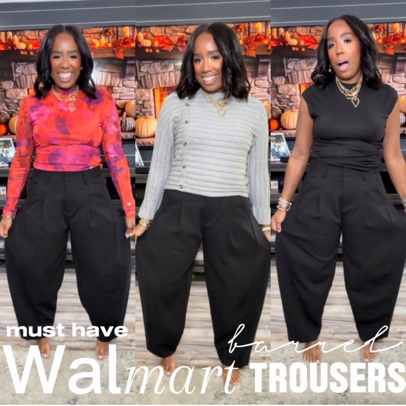 When your pants do it all 😍 These $28 barrel trousers from Walmart are the definition of chic + comfort!
✔️ I ordered a size 10 (fits perfectly)
✔️ Adjustable waistband — snatched yet comfy
✔️ Pockets front and back
✔️ The quality feels luxe — you’d never guess they’re under $30 👏

From work to date night, these are a must-have staple.
🖤 Styled 3 ways — which look is your fave?

#WalmartFashion #WalmartFinds #AffordableStyle #WorkwearOutfit #ChicOnABudget #FallFashion #OOTDinspo #AffordableChic #BarrelTrousers #WalmartOutfit #WalmartStyle


#LTKOver40 #LTKMidsize #LTKFindsUnder50