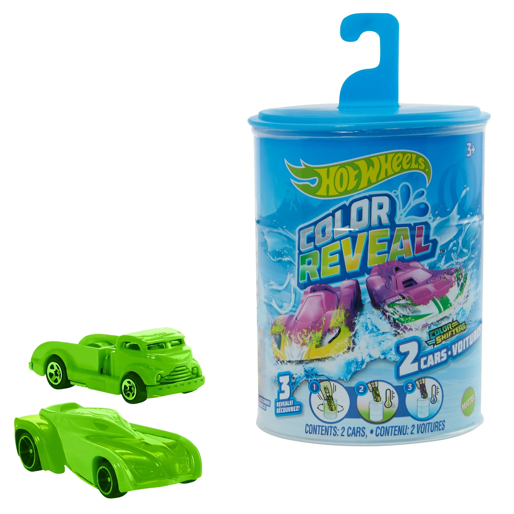 Hot Wheels Color Reveal 2 Pack Of Vehicles With Surprise Reveal & Color-Change Feature | Walmart (US)