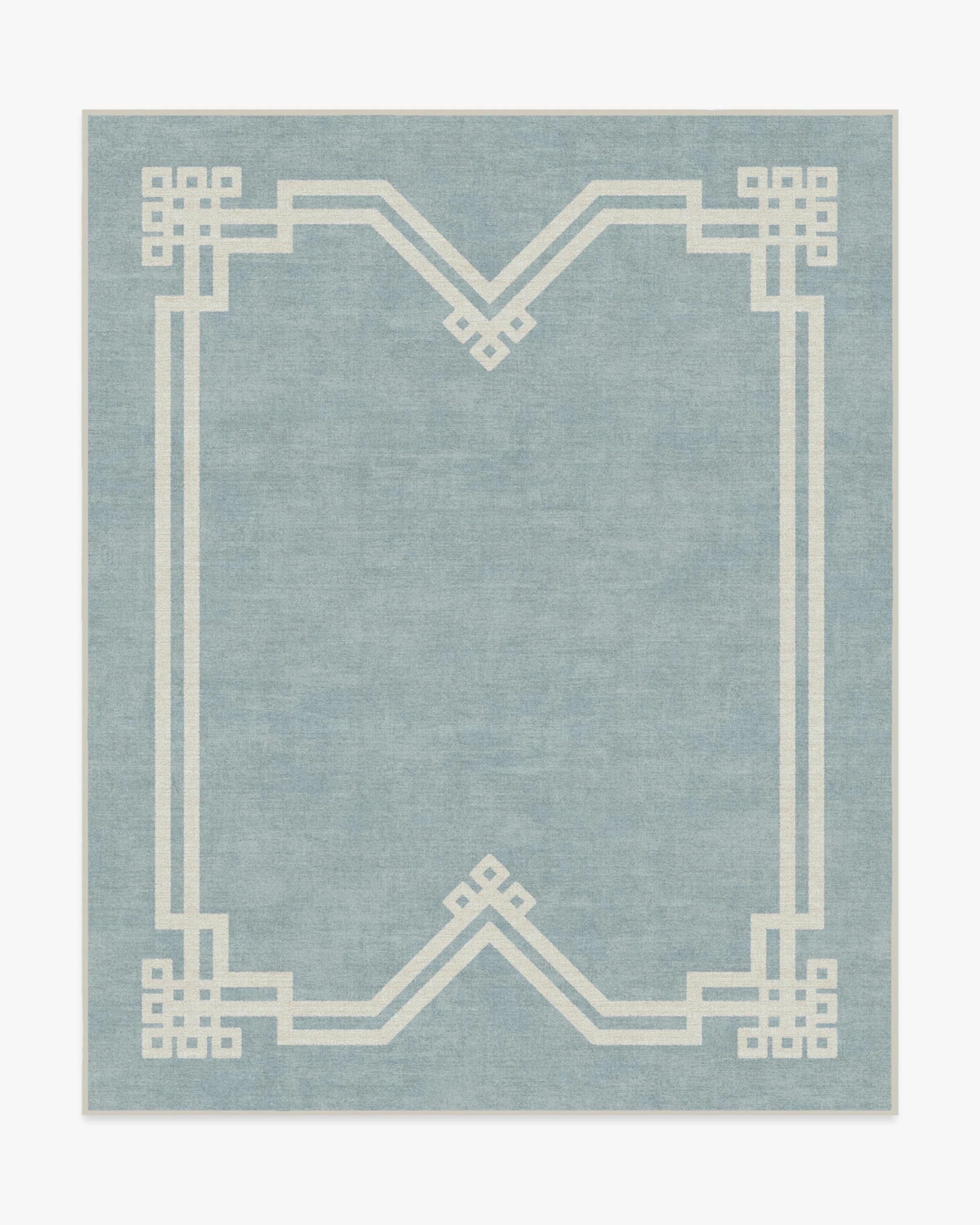 Chrysler Border Chambray Blue Rug by The Hiltons | Ruggable US | Ruggable