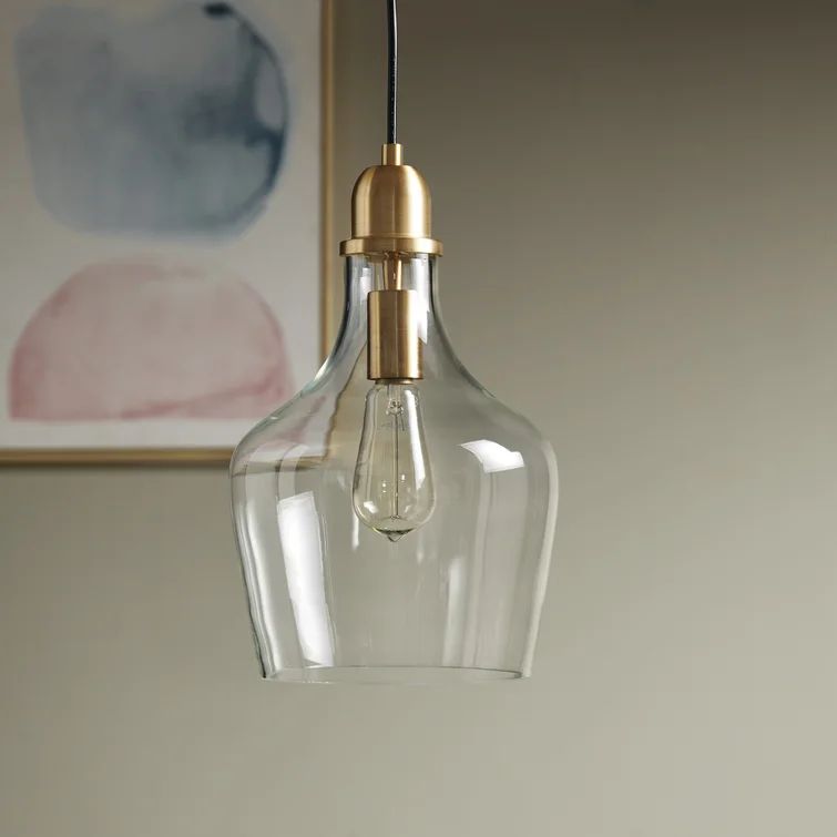 Jacqulyn Single Light Glass Bell Pendant | Wayfair North America