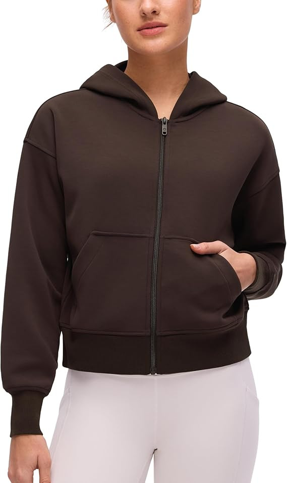 CRZ YOGA SoftAura Full Zip Hoodies for Women - Workout Casual Zipper Hooded Sweat Shirts with Poc... | Amazon (US)