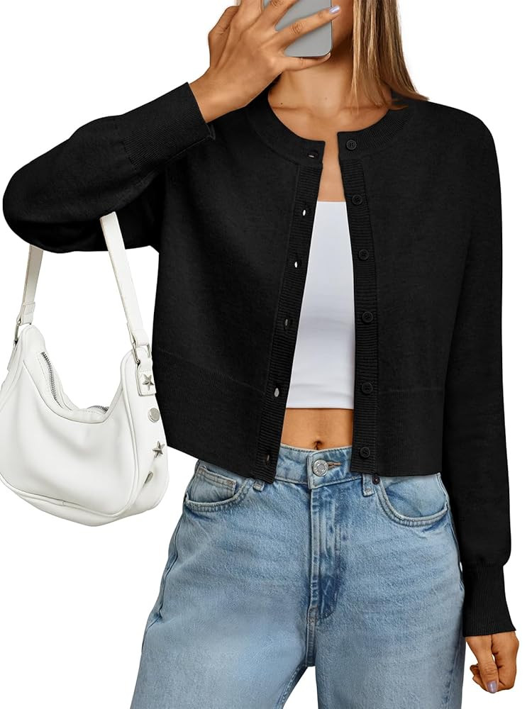 LILLUSORY Cropped Lightweight Cardigan Sweaters for Women Bolero Shrug Fall Clothes Fashion Outfi... | Amazon (US)