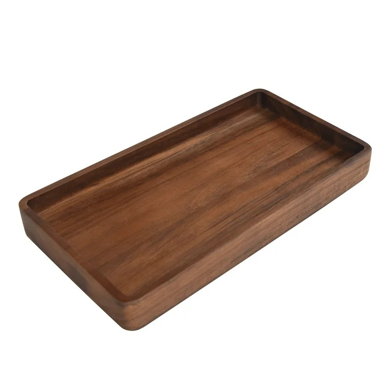 Better Homes & Gardens Acacia Wood Tray Organizer, Walnut | Walmart (US)
