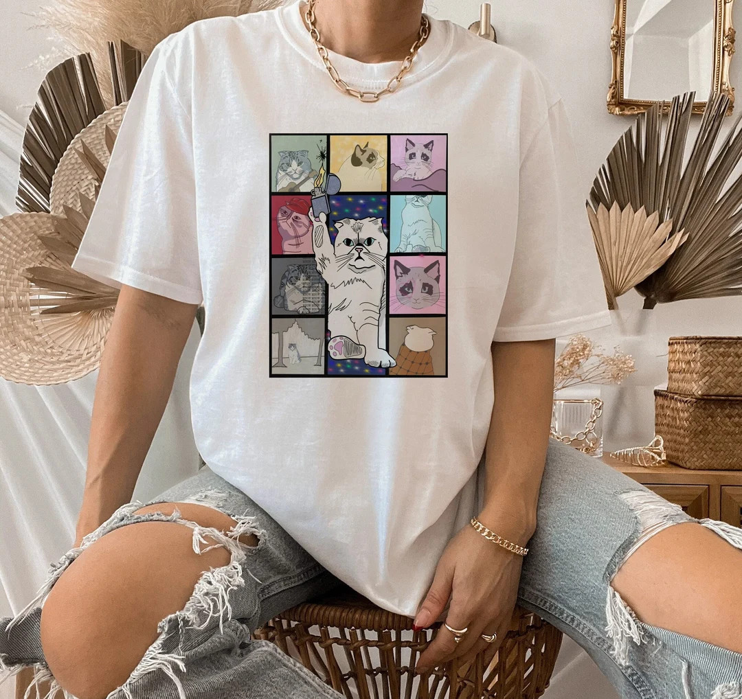 The Eras Tour Cat Version Shirt, Taylor Shirt, Swift Shirt, All Too Well Shirt, Concert Shirt, Gi... | Etsy (US)